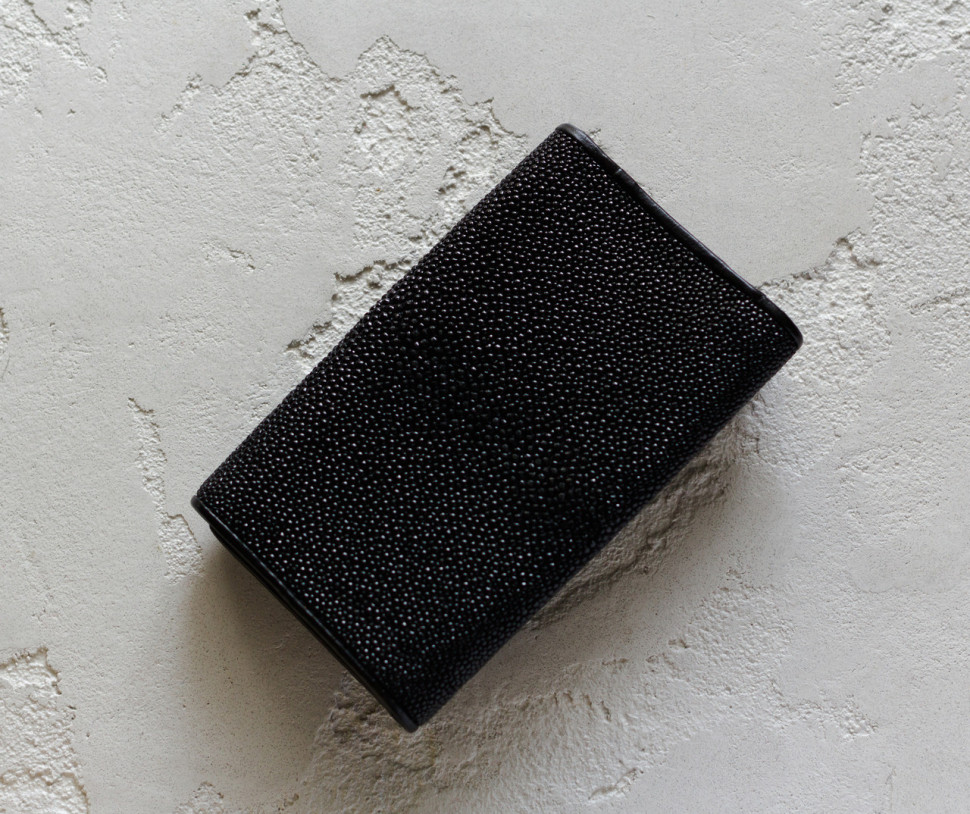 Ключница из кожи морского ската Ekzotic Leather Черная (stk 01)