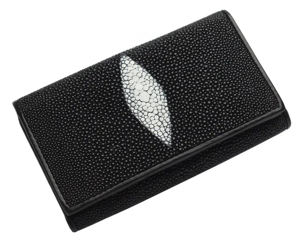 Ключница из кожи морского ската Ekzotic Leather Черная (stk 01)