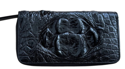 Барсетка клатч чоловічий із натуральної шкіри крокодила Ekzotic Leather Чорн ...