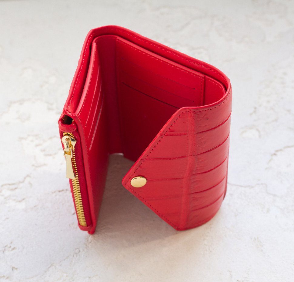 Кошелек из кожи крокодила Ekzotic Leather Красный (cw 110)