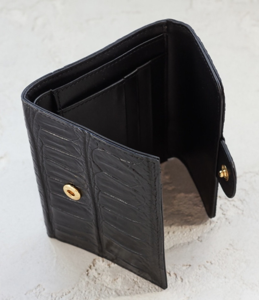 Кошелек из кожи крокодила Ekzotic Leather Черный (cw 110_1)
