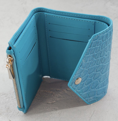 Кошелек из кожи крокодила Ekzotic Leather Голубой (cw 110_2)