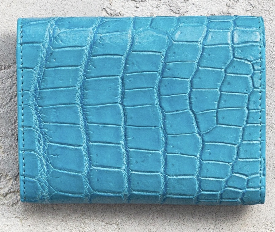 Кошелек из кожи крокодила Ekzotic Leather Голубой (cw 110_2)