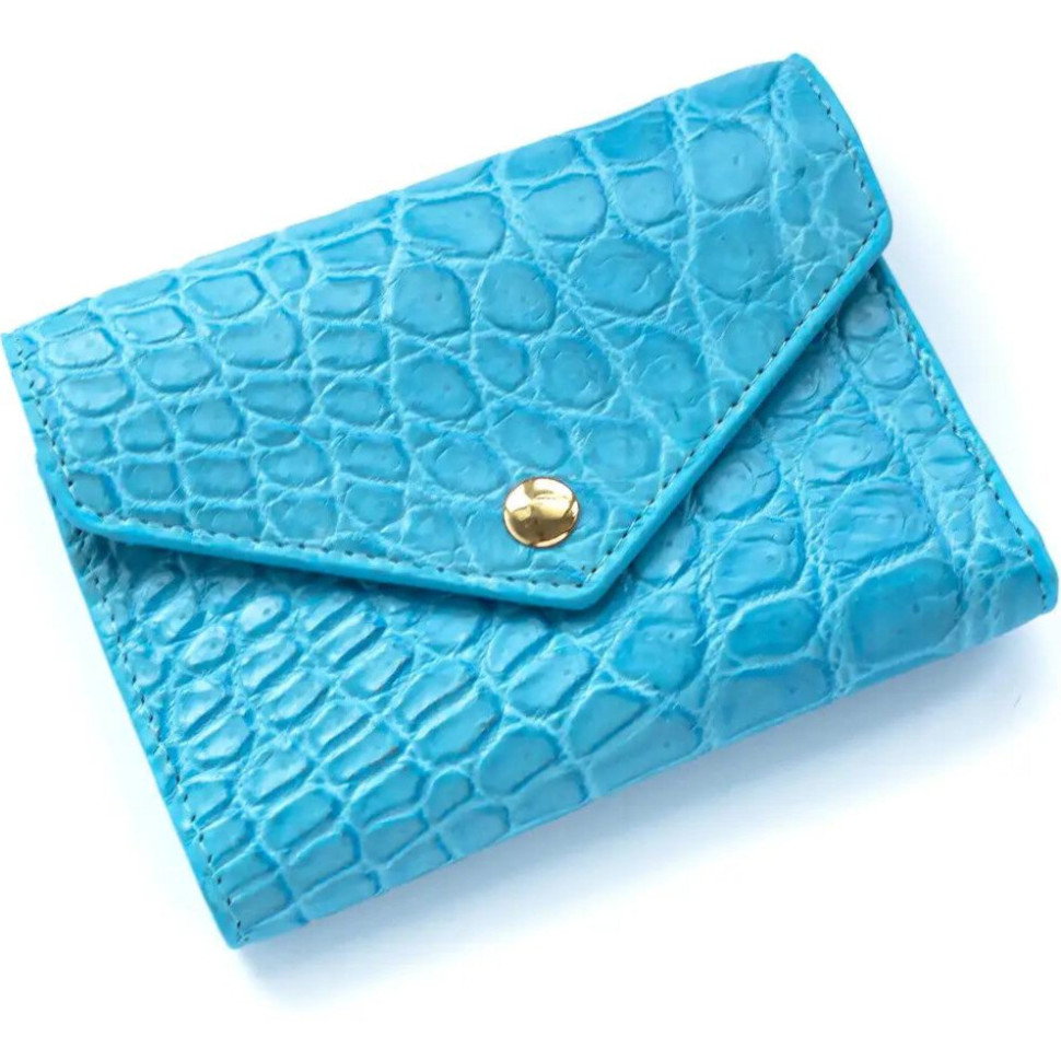 Кошелек из кожи крокодила Ekzotic Leather Голубой (cw 110_2)