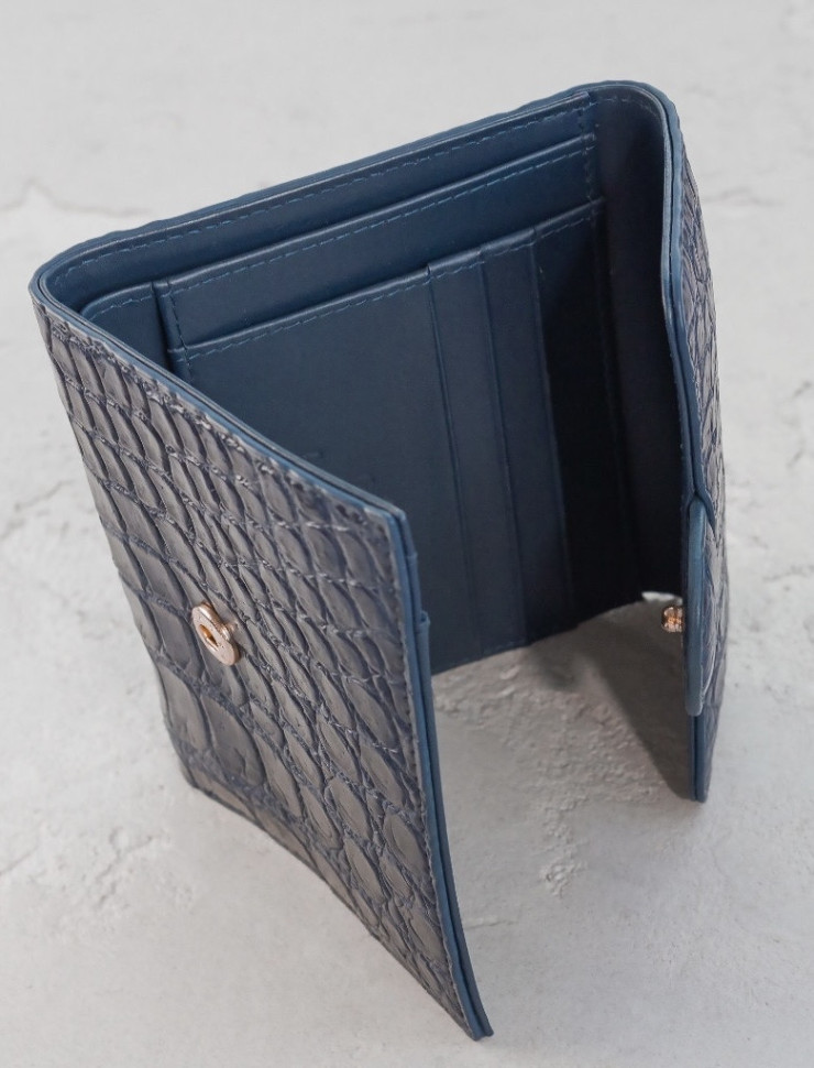 Кошелек из кожи крокодила Ekzotic Leather Cиний (cw 110_3)