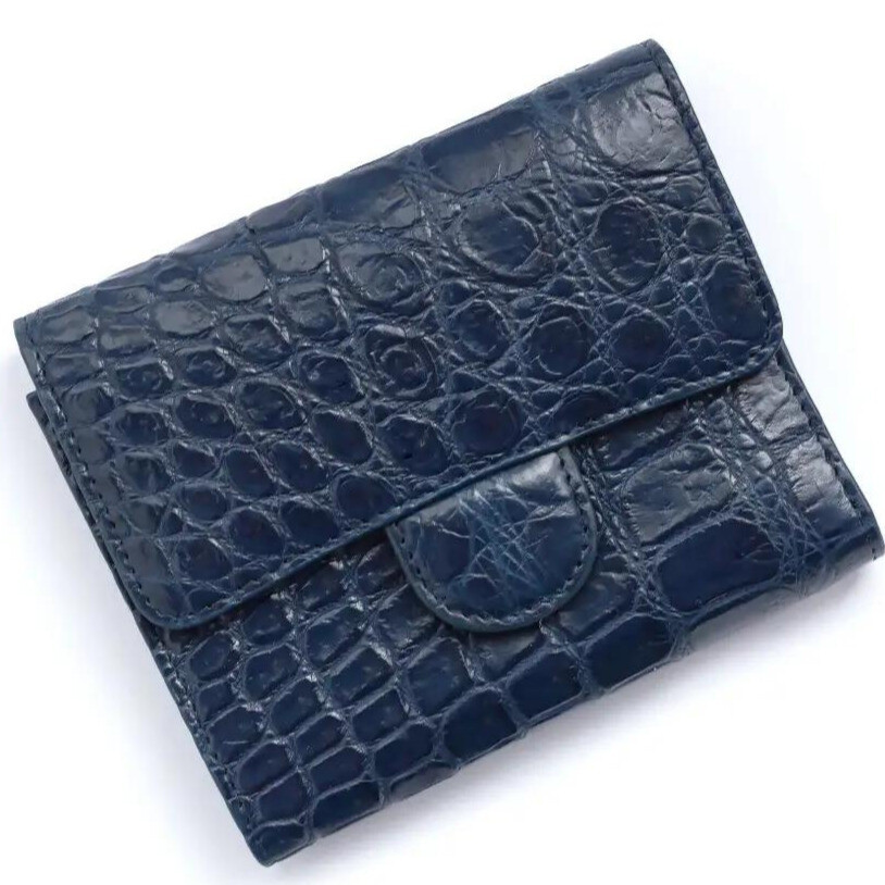 Кошелек из кожи крокодила Ekzotic Leather Cиний (cw 110_3)