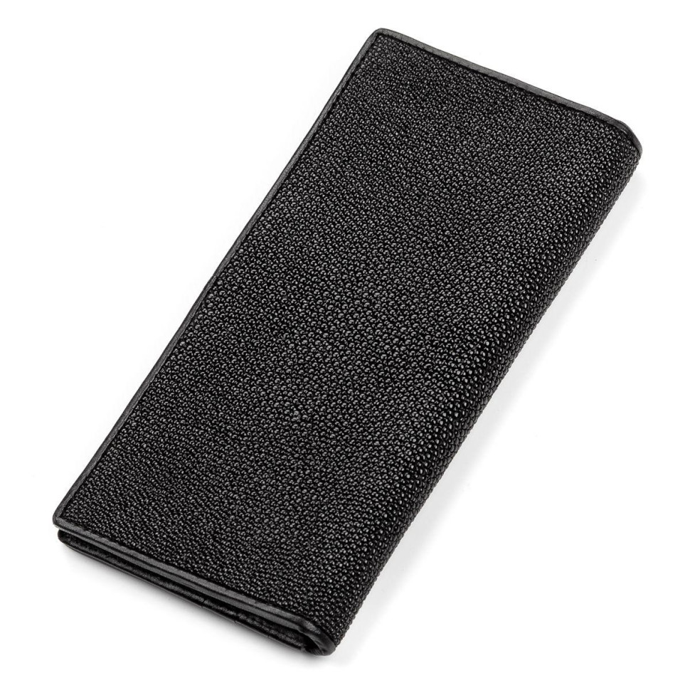 Портмоне мужское Ekzotic Leather  из натуральной кожи морского ската Черное