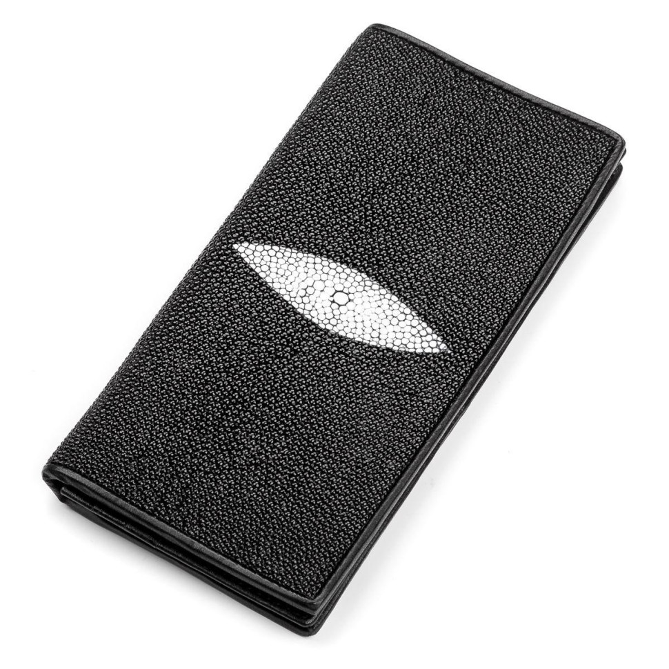 Портмоне мужское Ekzotic Leather  из натуральной кожи морского ската Черное