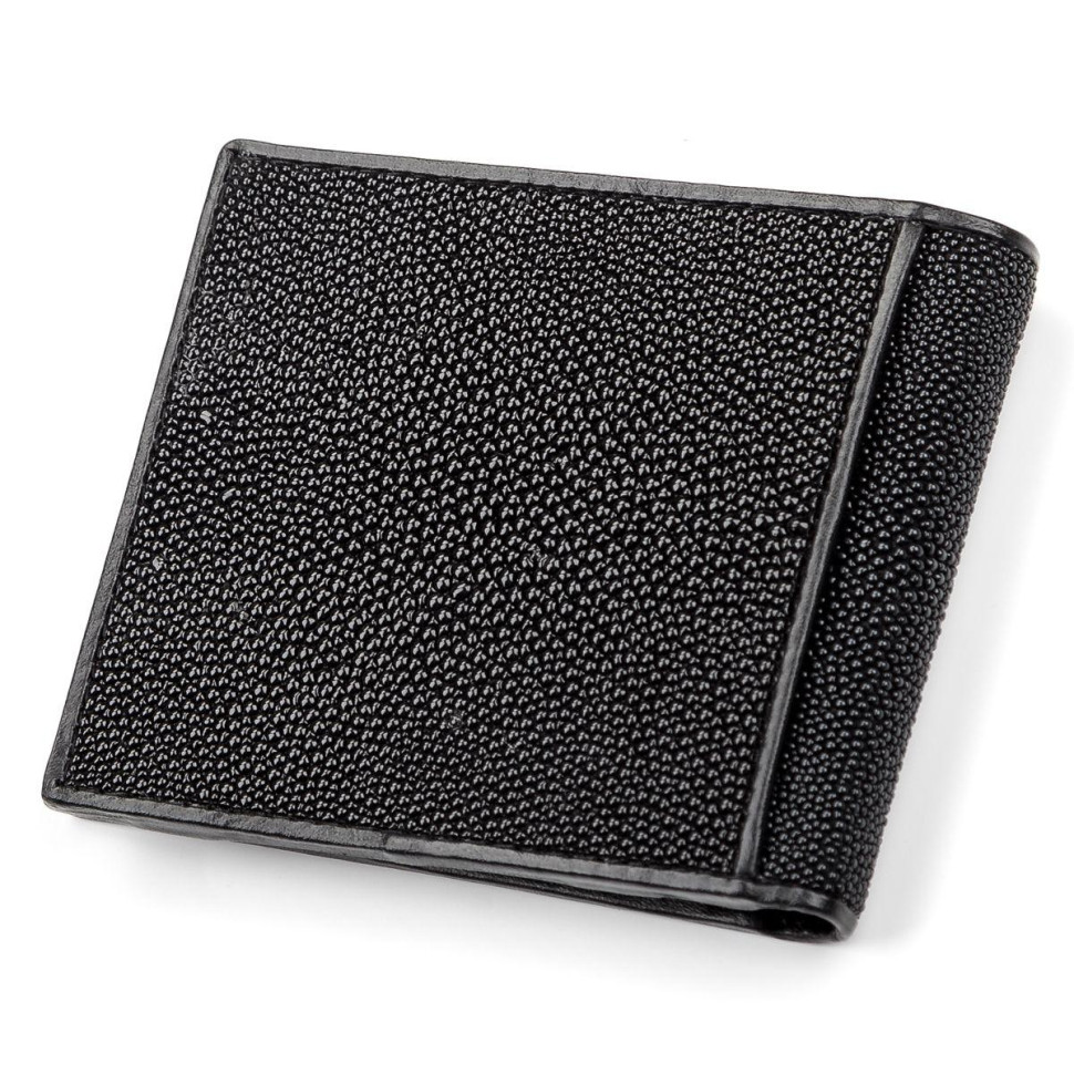 Портмоне мужское из натуральной кожи морского ската Ekzotic Leather Черное (stw120)