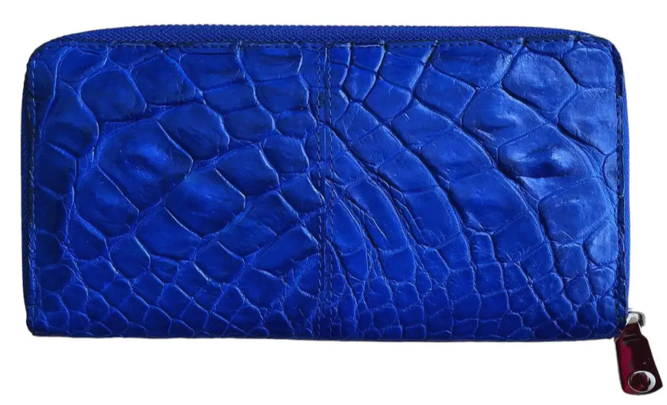 Гаманець портмоне із натуральної шкіри крокодила Ekzotic Leather синій індиго (cw 82_7)